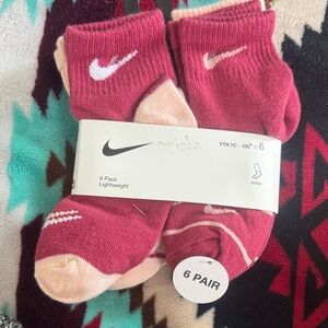 Nike Pink & Peach Ankle Socks - 6 Pair